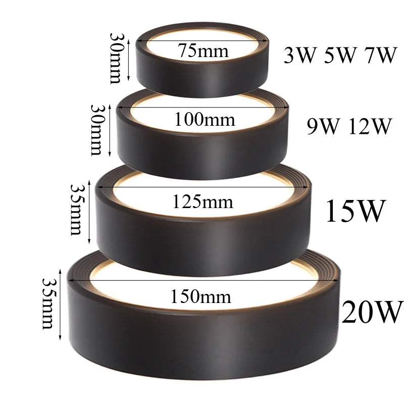 LED downlight ceiling light track light 5W 7W 9W 12W 15W 18W surface mounted ultra-thin new modern downlight spotlight AC220V